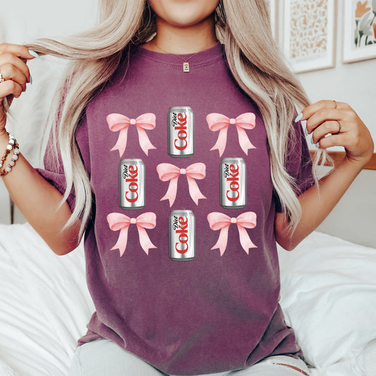 Diet, Coke, Soft Drink, Coquette, Preppy, Soda, Pop, Bows Tshirt Comfort Colors T-Shirt
