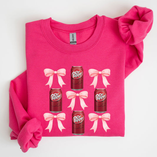 Dr Pepper, Soft Drink, Coquette, Preppy, Soda, Pop, Bows Sweatshirt