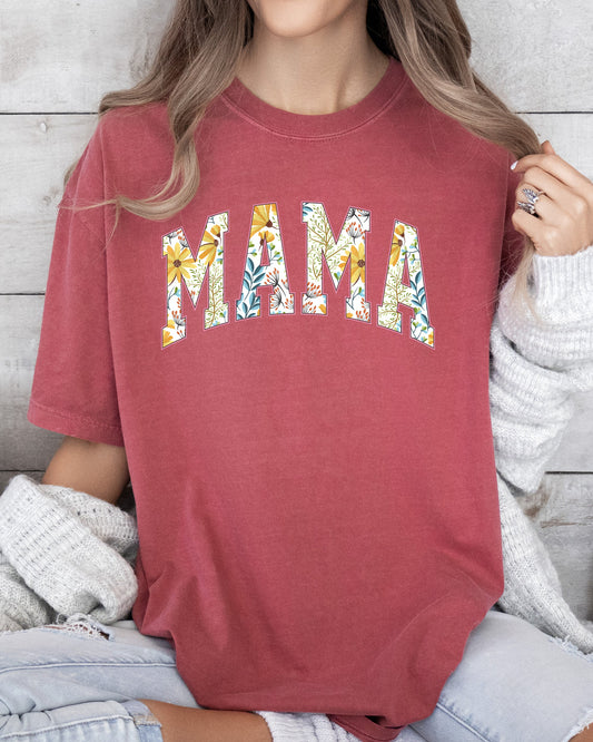 Floral Mama, Vintage Flowers, Gift for Mom, Summer, Botanical, Retro Floral Pattern Shirt Comfort Colors T-Shirt