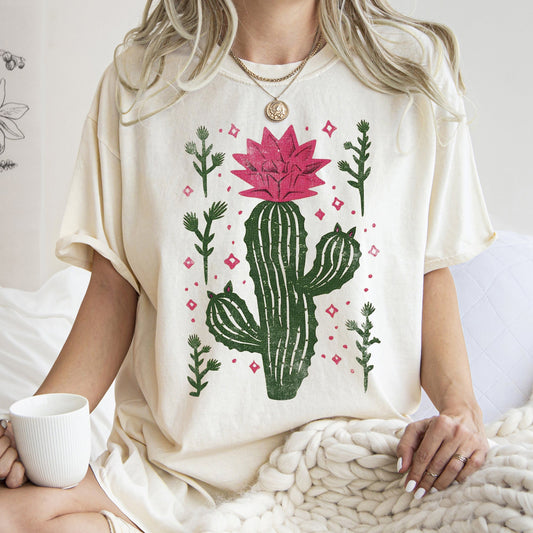 Flowering Desert Cactus, Succulent, Plants, Cowgirl, Tshirt Comfort Colors T-Shirt