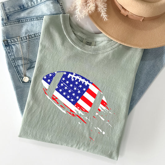 Football, Sports, American Flag, Patriotic Tshirt Comfort Colors T-Shirt