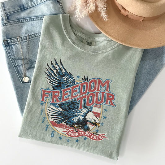 Freedom Tour, America, 1776, Flag, Fighter Jets, Tshirt Comfort Colors T-Shirt