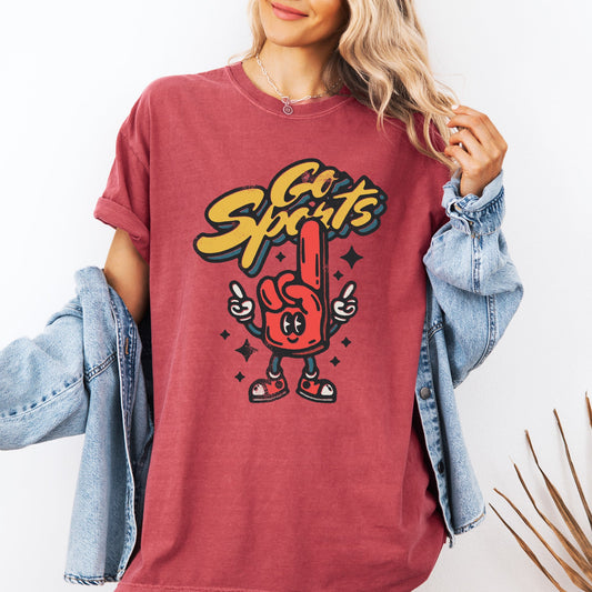 Go Sports, Foam Finger, Funny, Football, Baseball, Soccer, Basketball, Tailgate Party Tshirt Comfort Colors T-Shirt