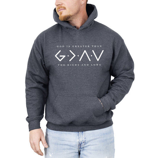 God Is Greater, Than The Highs And Lows, Jesus, Christian, Faith, Religious, Gospel Hoodie, Hooded Sweatshirt
