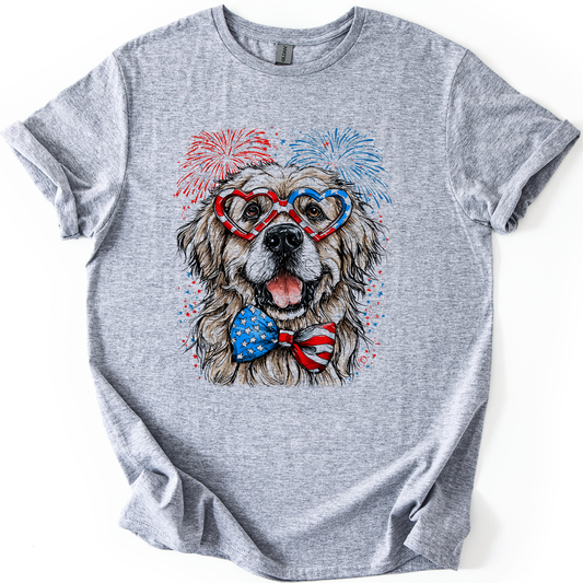 Great Pyrenees Patriotic Dog, USA, America, Pet Lover, 4th of July, Soft Style T-Shirt