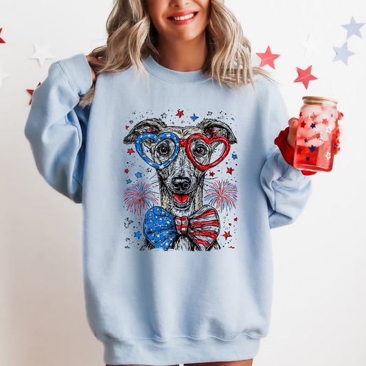 Greyhound Patriotic Dog, USA, America, Pet Lover, 4th of July Sweatshirt