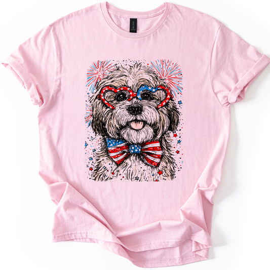 Havanese Patriotic Dog, USA, America, Pet Lover, 4th of July, Soft Style T-Shirt