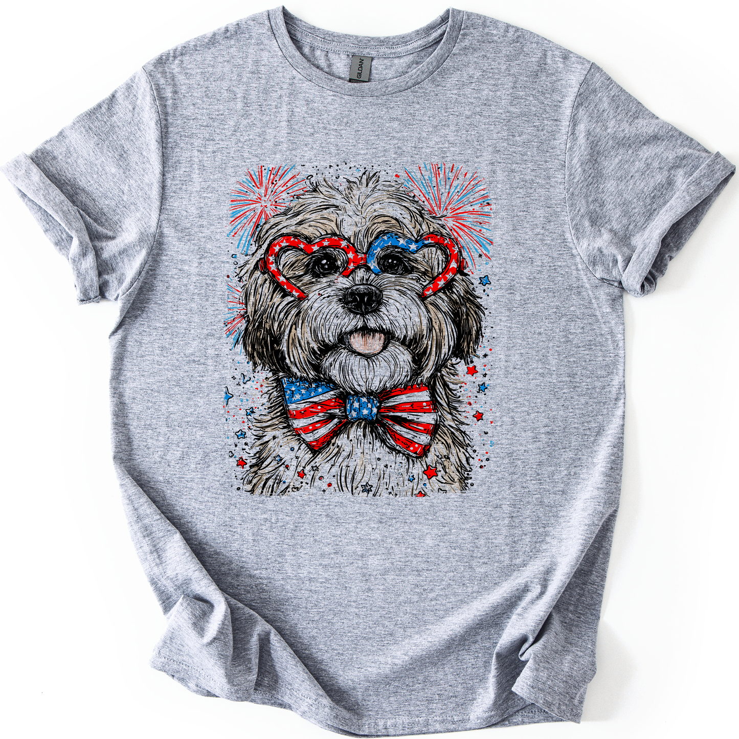 Havanese Patriotic Dog, USA, America, Pet Lover, 4th of July, Soft Style T-Shirt