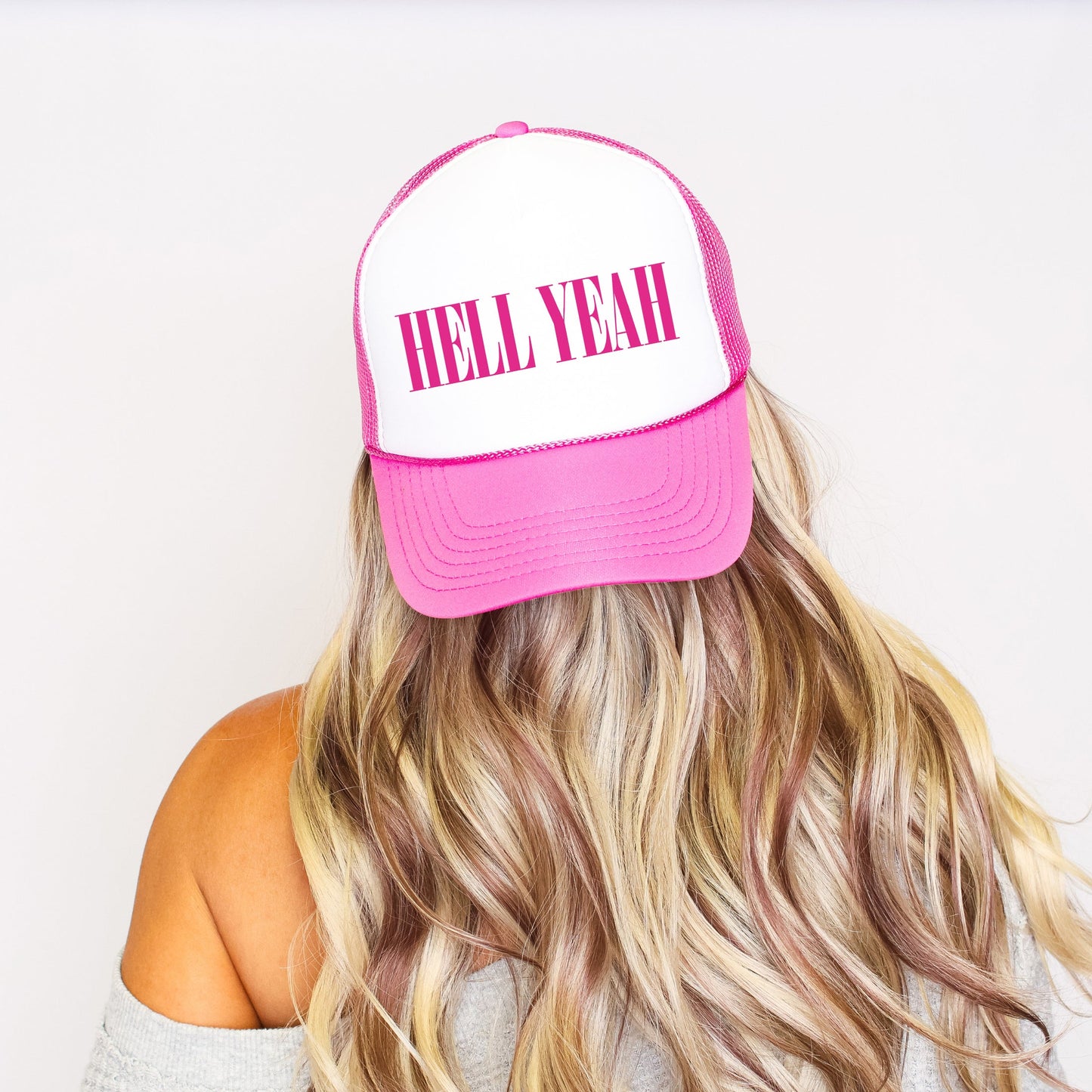 Hell Yeah, Sassy, Funny, Bright Pink Snapback Trucker Hat