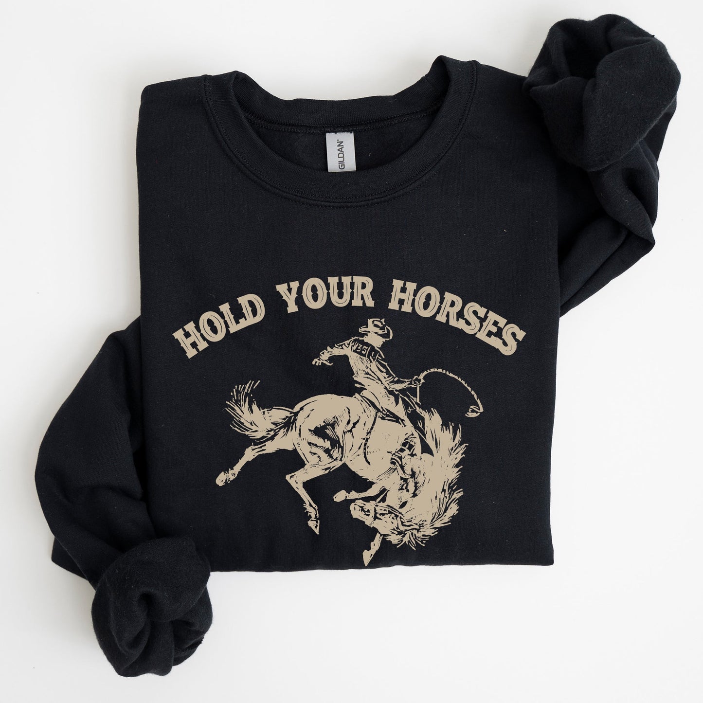 Hold Your Horses, Rodeo, Cowboy, Western Cowgirl Sweatshirt