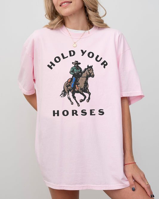 Hold Your Horses, Retro Western, Cowboy, Country Shirt Comfort Colors T-Shirt