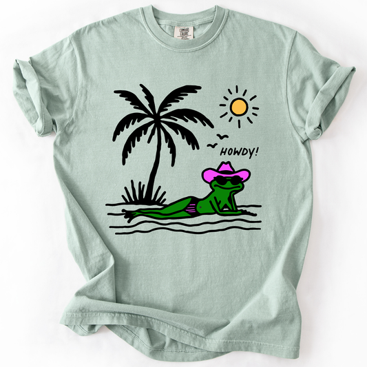 Hot Girl Summer, Funny Frog, Howdy, Beach, Summer, Sunshine, Comfort Colors T-Shirt