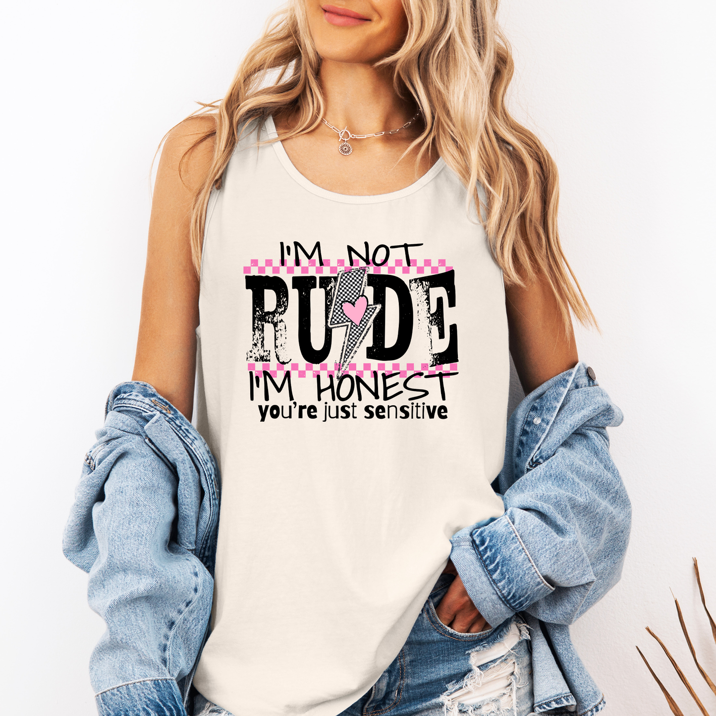 I'm Not Rude, I'm Honest, You're Just Sensitive, Sassy, Sarcastic Comfort Colors Tank Top