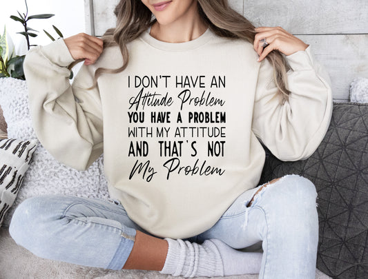 Attitude Problem Funny Sweatshirt, Sarcastic College Sweatshirt