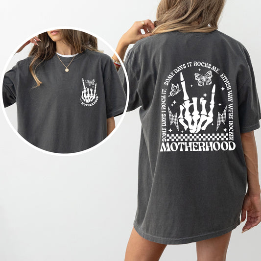 Motherhood Rocks, Mother's Day, Skeleton, Trend Comfort Colors Tshirt