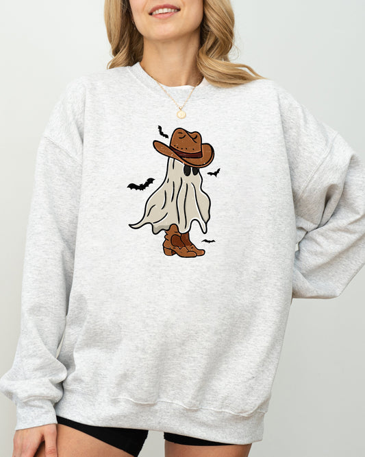 Mini Cowboy Ghost, Funny, Retro, Aesthetic, Vintage Sweatshirt