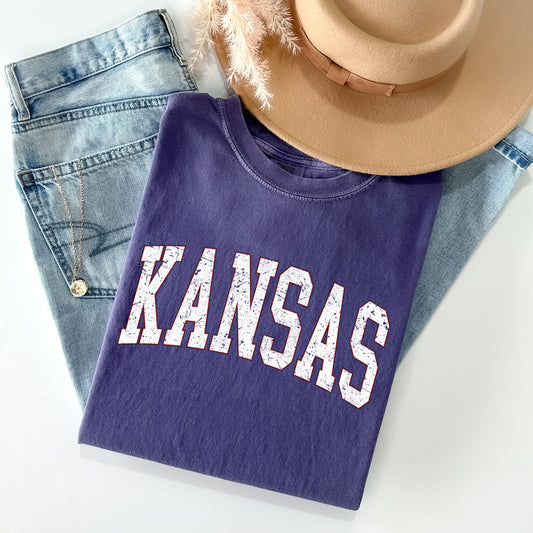 Kansas, Football, Sports, Game Day, Big Game, Touchdown, Tailgate Party, University, College, State Tshirt Comfort Colors T-Shirt