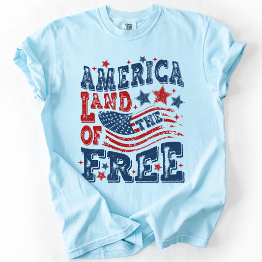 Land Of The Free, Fourth Of July, Patriotic, USA, America, Comfort Colors T-Shirt