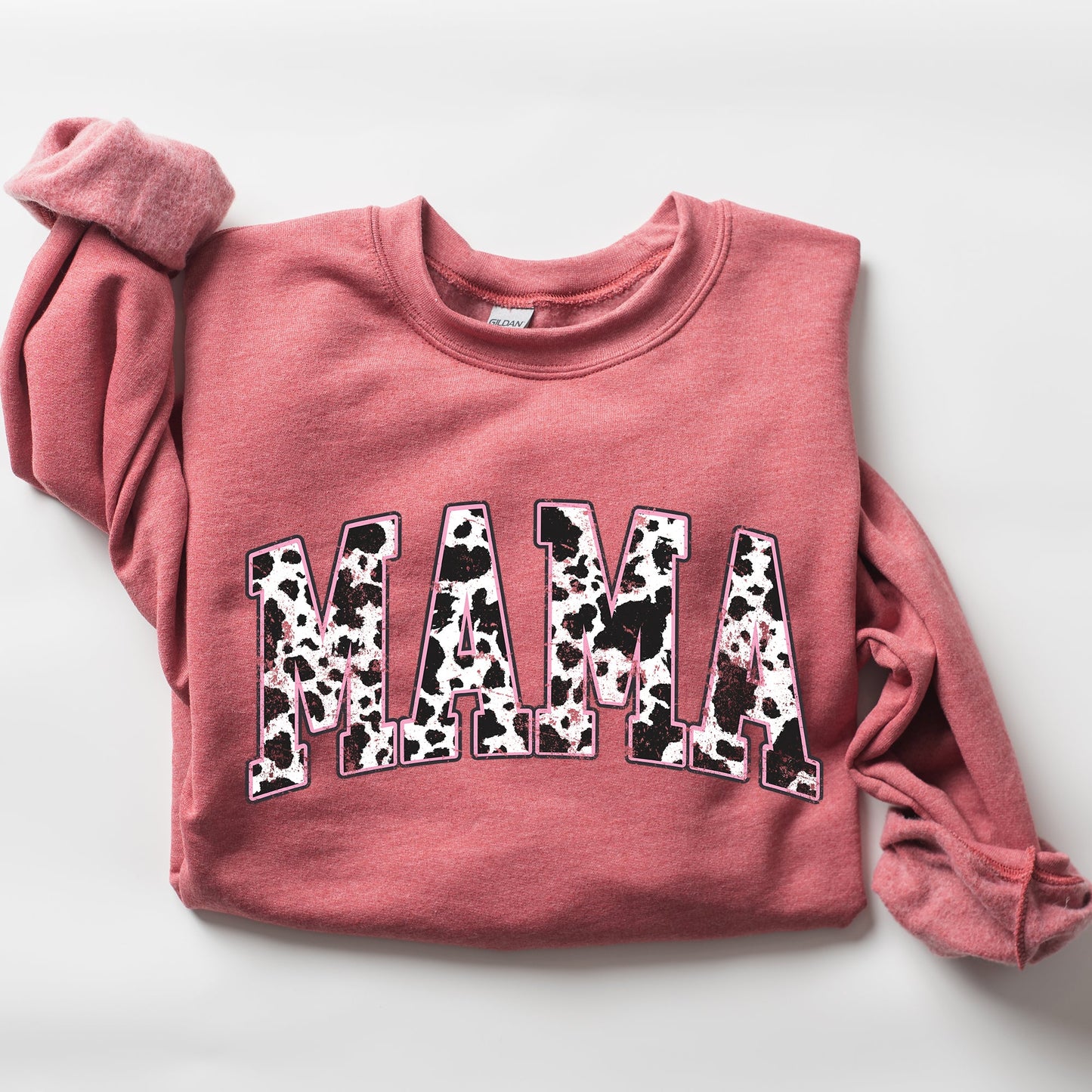 Mama Cow Print, Vintage, Western, Country, Farm, Cowboy, Cowgirl Sweatshirt