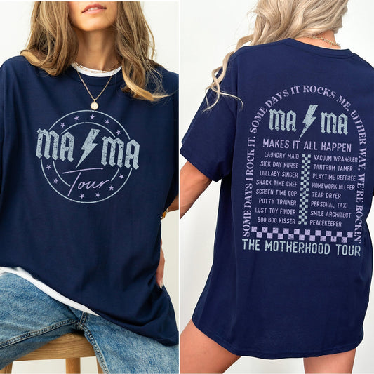 Mama Rock Tour Shirt, Comfort Colors Tshirt, Mom Life, Concert Tee, Rock and Roll, Motherhood World Tour, Music Lover Tee, Tired as a Mother, Funny Mothers Gift Tee