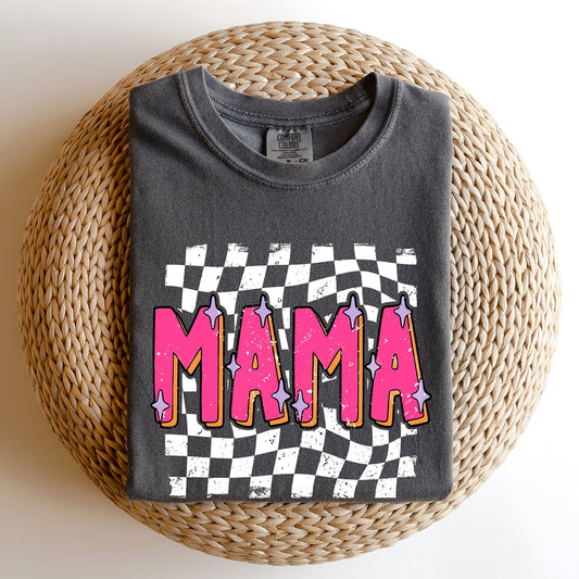 Mama, Checkered, Vibrant, Retro, Vintage Tshirt Comfort Colors T-Shirt