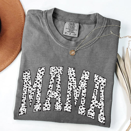 Mama, Dalmatian Print, Varsity, Retro, Vintage Tshirt Comfort Colors T-Shirt