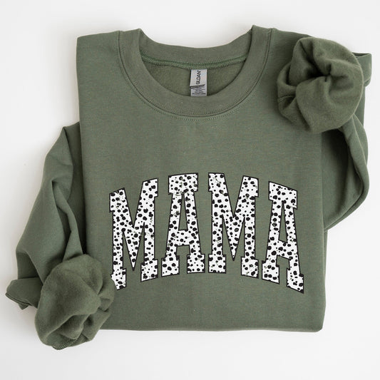 Mama, Dalmatian Print, Varsity, Retro, Vintage Sweatshirt