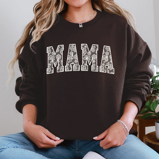 Mama, Faux Lace, Coquette, Varsity, Mother's Day Sweatshirt