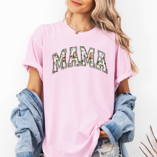 Mama, Floral, Chinoiserie, Coquette, Varsity, Mother's Day Tshirt Comfort Colors T-Shirt