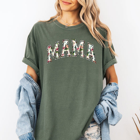 Mama, Floral, Chinoiserie, Coquette, Varsity, Mother's Day Tshirt Comfort Colors T-Shirt