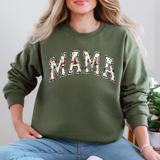 Mama, Floral, Chinoiserie, Coquette, Varsity, Mother's Day Sweatshirt