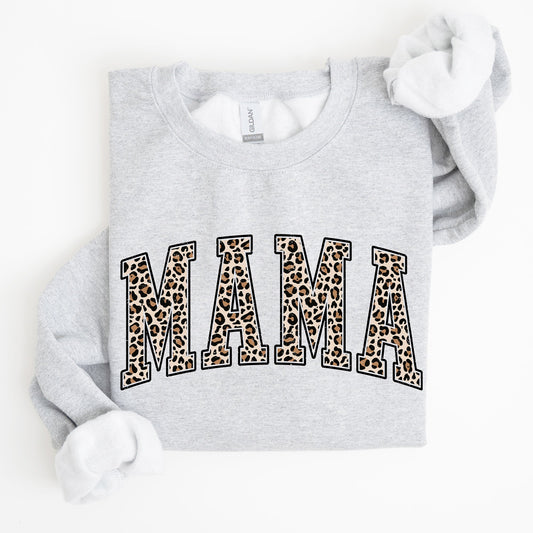 Mama, Leopard Print Sweatshirt
