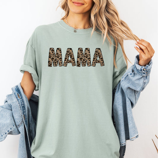 Mama, Leopard Print, Classic, Animal Print, Mother's Day Tshirt Comfort Colors T-Shirt
