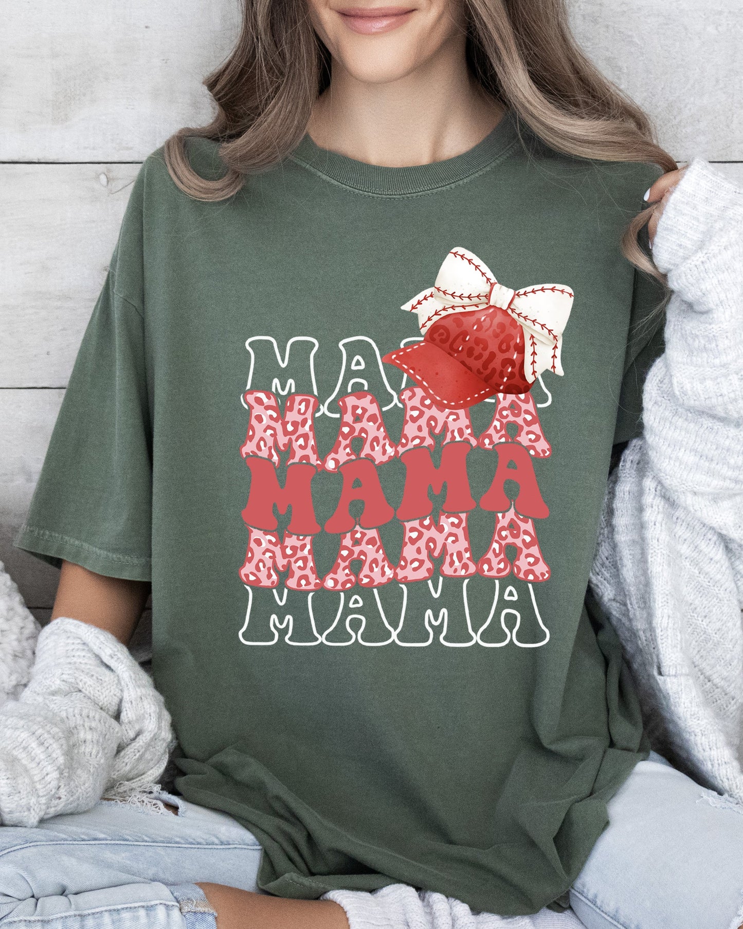 Mama, Mama, Mama, Baseball Hat, Coquette Aesthetic, Mom, Mother, Retro Tshirt Comfort Colors T-Shirt
