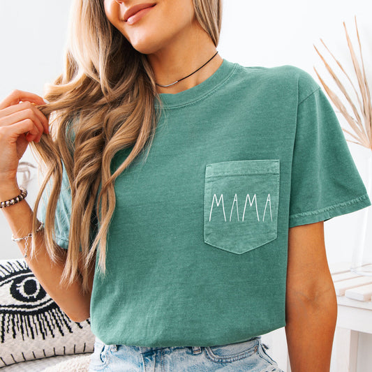 Mama, Minimalist Pocket Tee, Comfort Colors, Mother's Day, Comfort Colors Tshirt