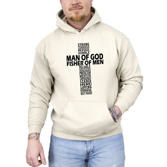 Man of God, Fisher of Men, Gospel, Jesus, Christian, Faith Hoodie, Hooded Sweatshirt