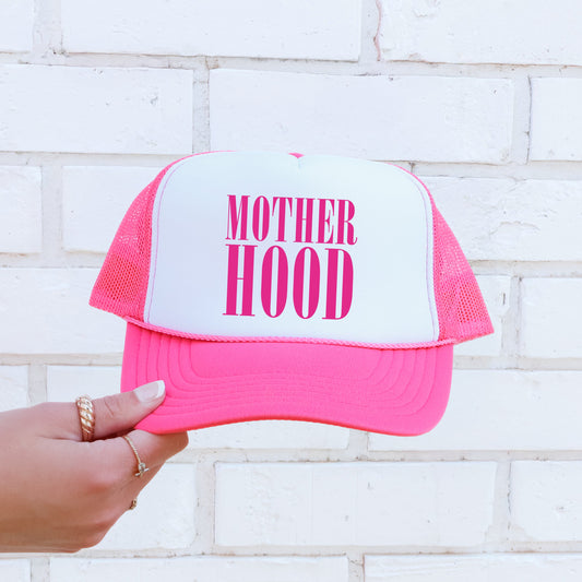 Mother Hood, Sassy, Funny, Bright Pink Snapback Trucker Hat