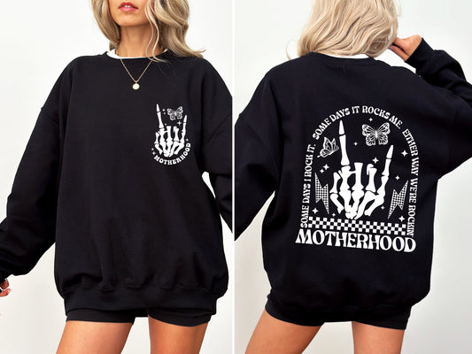 Motherhood Rocks, Mother's Day, Skeleton, Trend Sweatshirt
