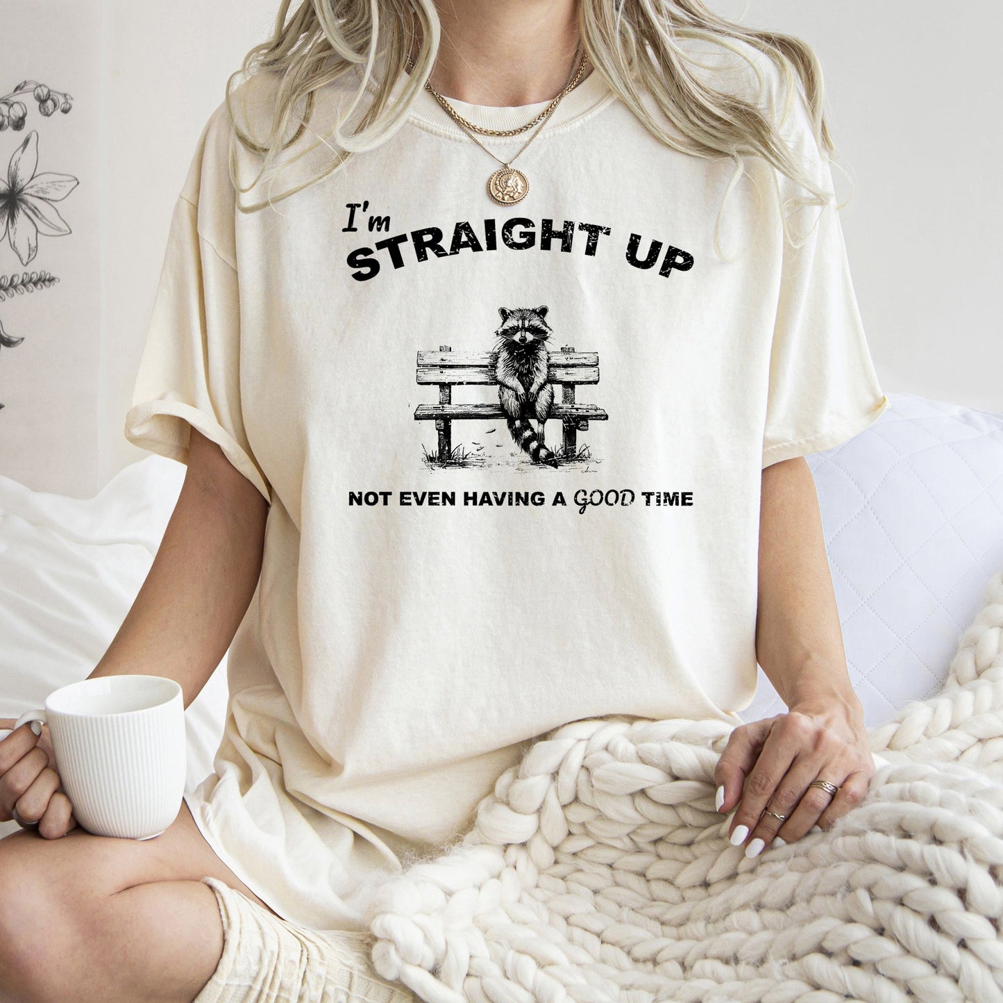 Not Having A Good Time, Raccoon, Meme, Aesthetic, Funny, Comfort Colors Tshirt