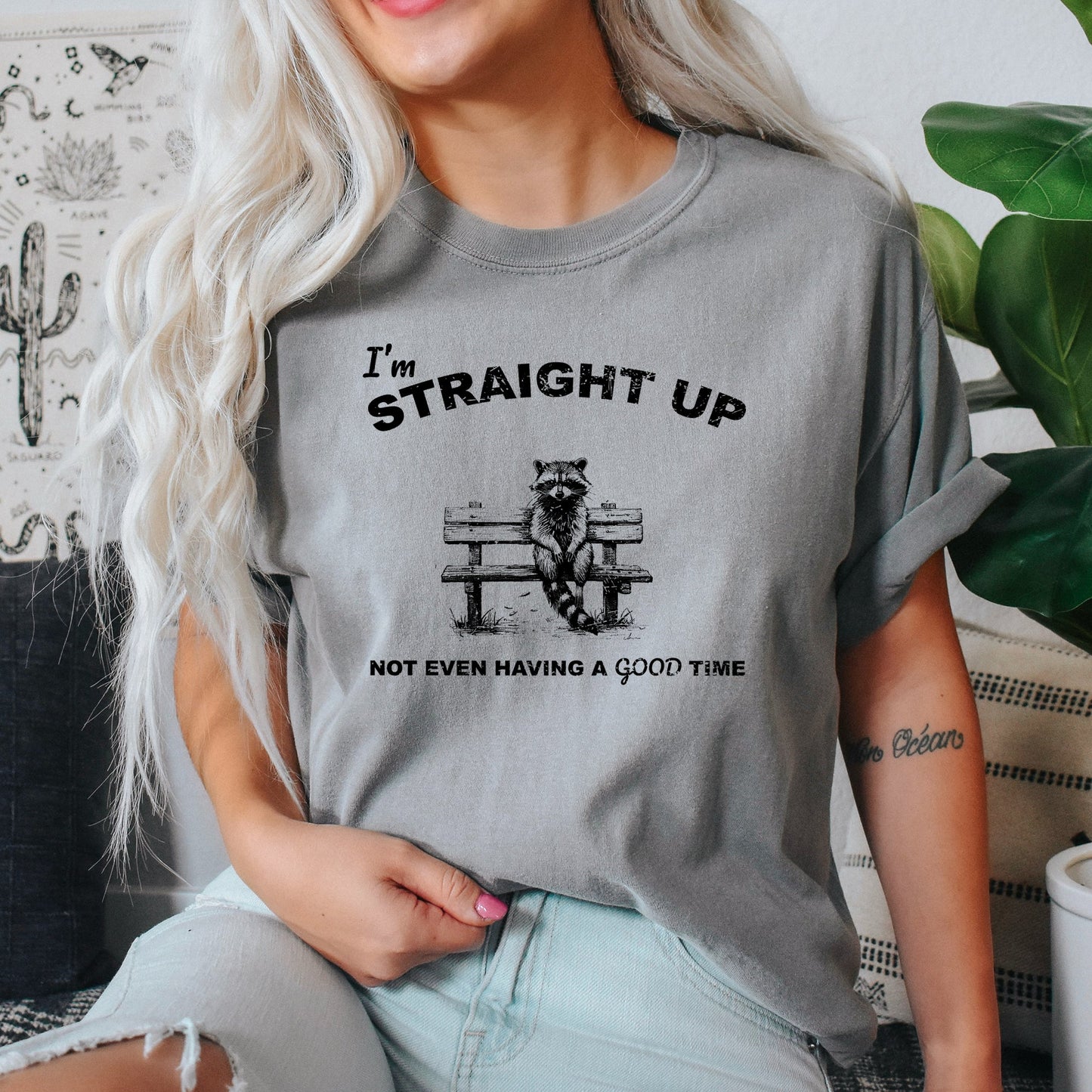 Not Having A Good Time, Raccoon, Meme, Aesthetic, Funny, Comfort Colors Tshirt