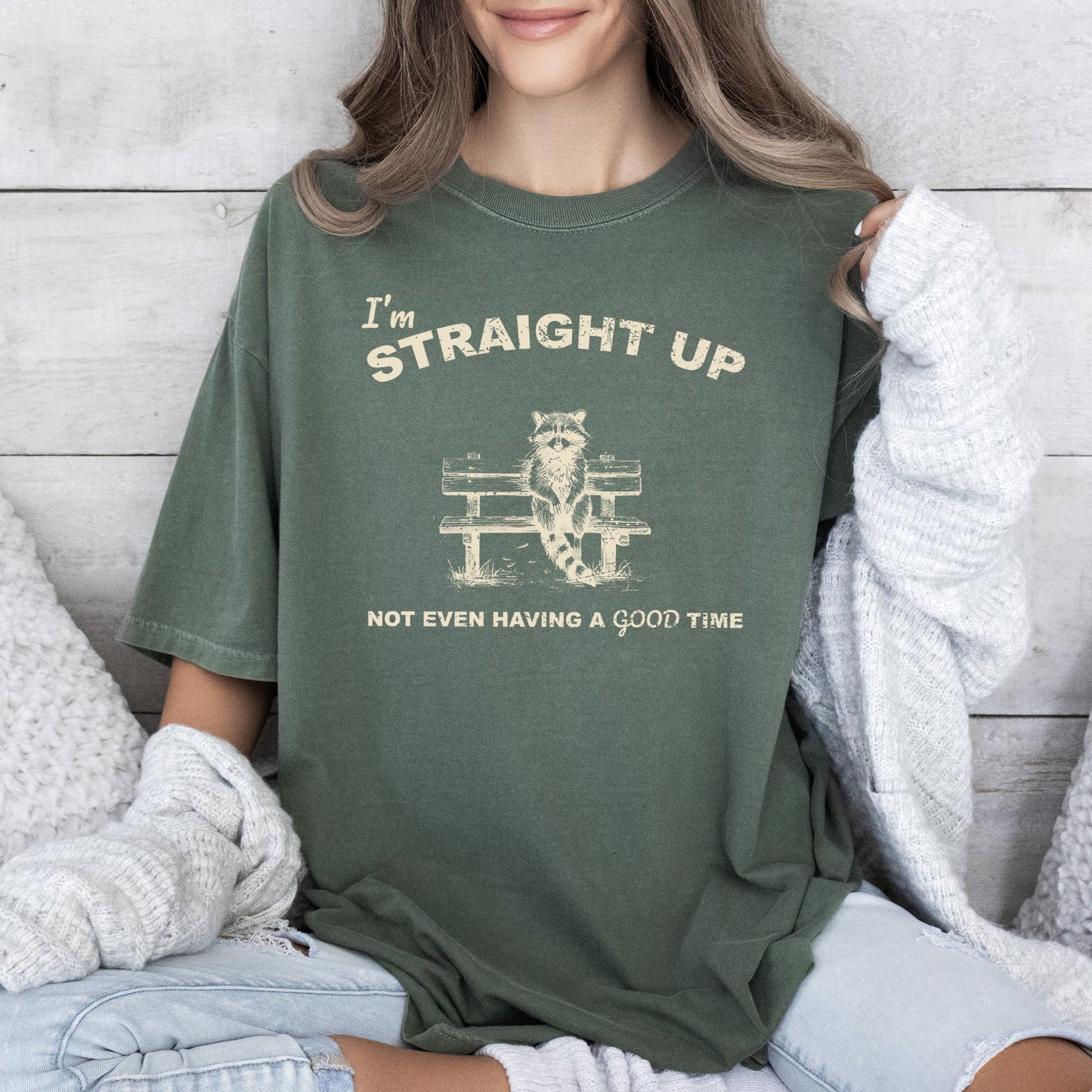 Not Having A Good Time, Raccoon, Meme, Aesthetic, Funny, Comfort Colors Tshirt