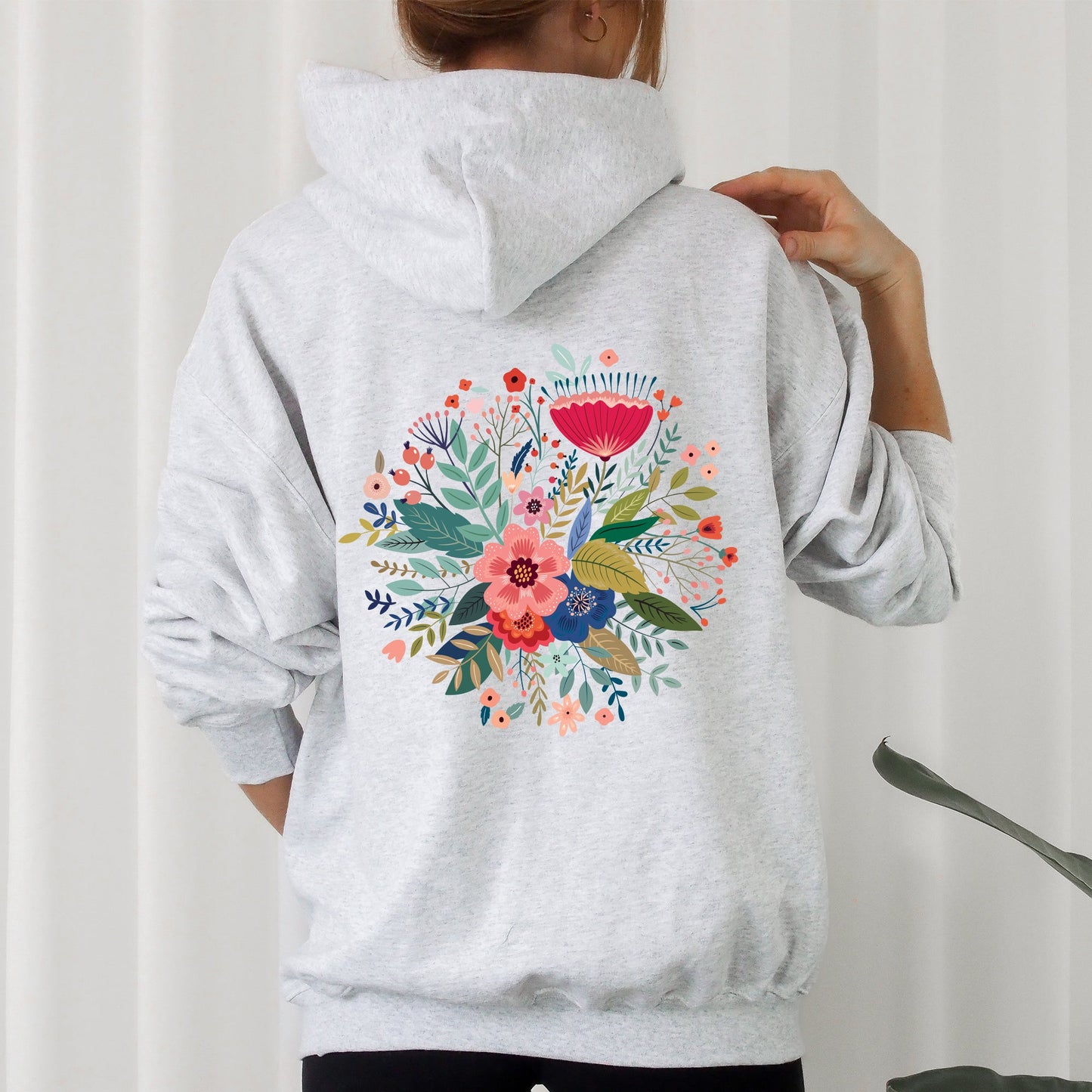 Circular Floral Folk Art Hoodie