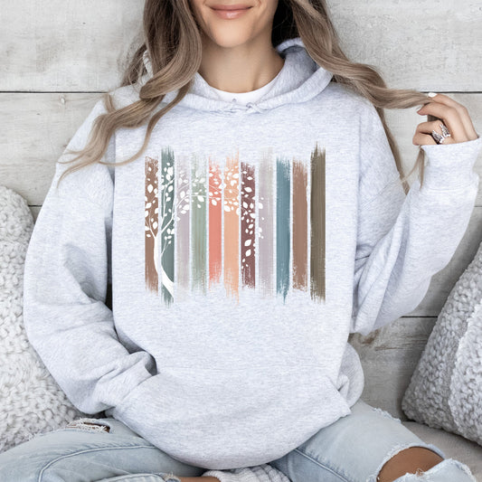 Botanical Stripes Tree Hoodie