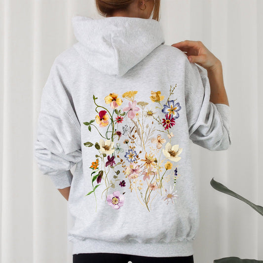 Clover Meadow Pressed Flower Hoodie