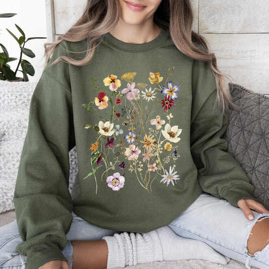Clover Meadow Pressed Flower Sweatshirt