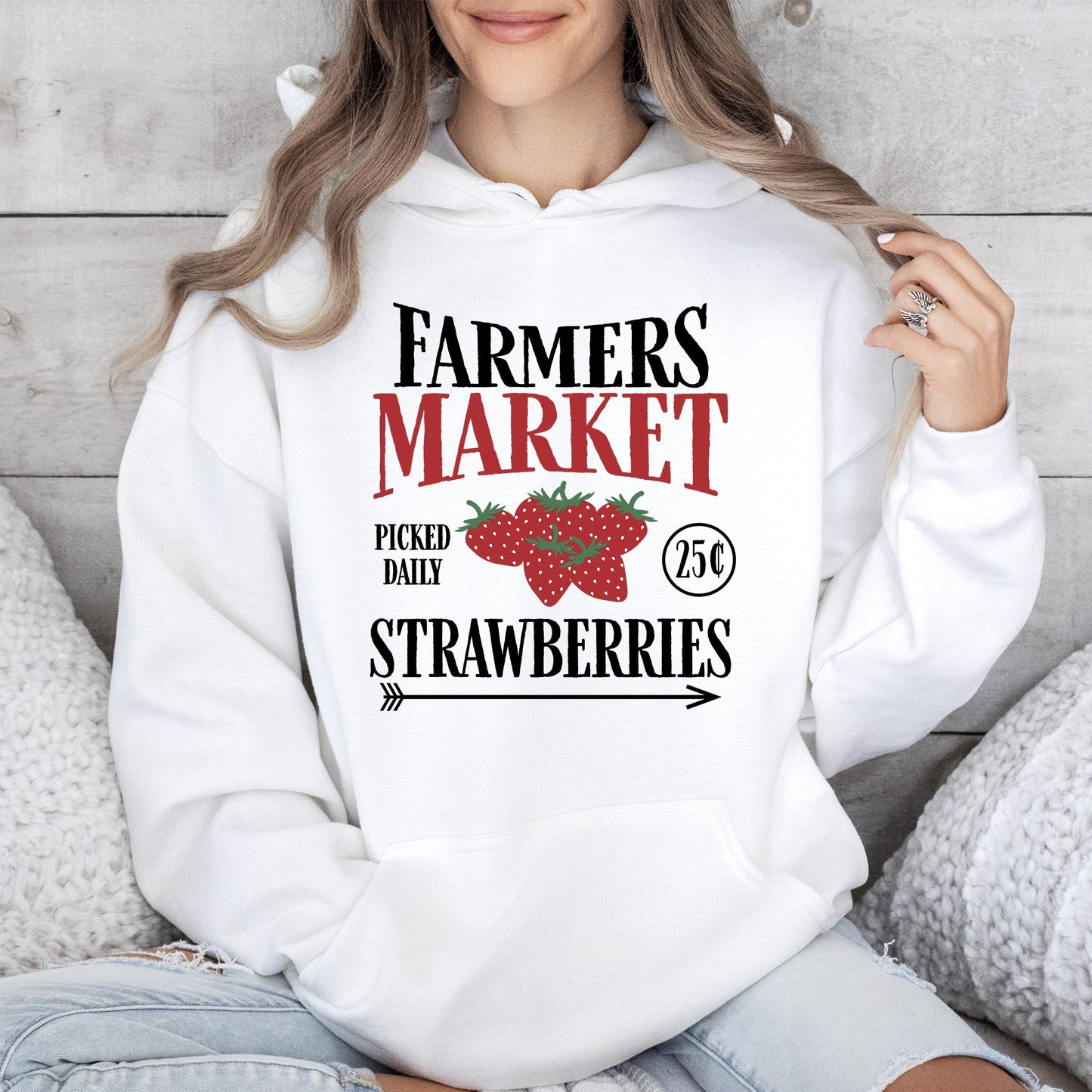 Farmers Market, Fresh Strawberries. Berries, Farm Life Hoodie
