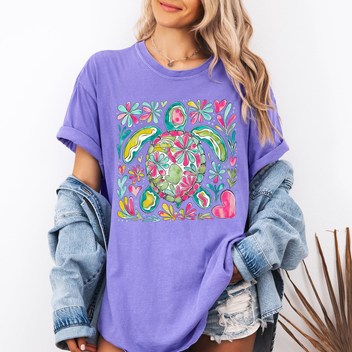 Painted Sea Turtle, Turtle, Sea, Ocean, Summer, Beach, Comfort Colors T-Shirt