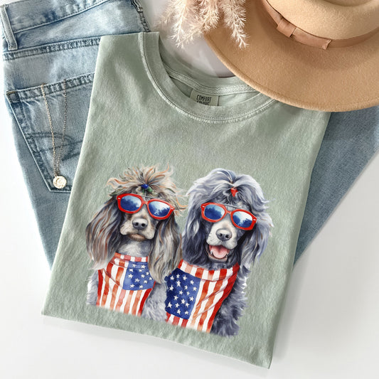 Patriotic Dogs, Hippie, Funny, Patriotic, 4th of July Tshirt Comfort Colors T-Shirt
