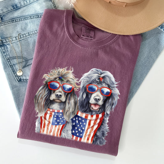 Patriotic Dogs, Hippie, Funny, Patriotic, 4th of July Tshirt Comfort Colors T-Shirt