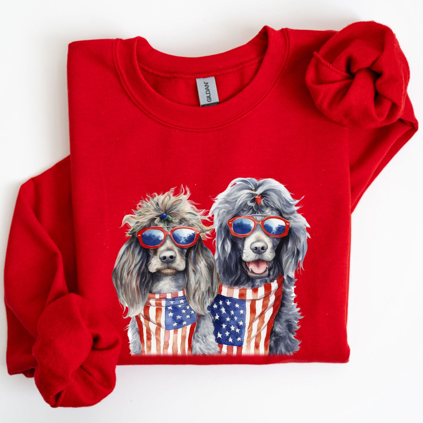 Patriotic Dogs, Hippie, Funny, 4th of July Sweatshirt